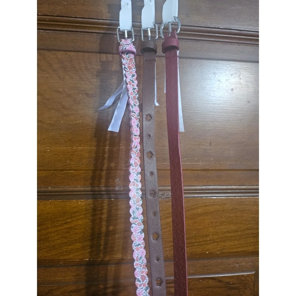 NEW Cat & Jack Multicolor/Pattern Girls' 3 Pack Floral Belt Set